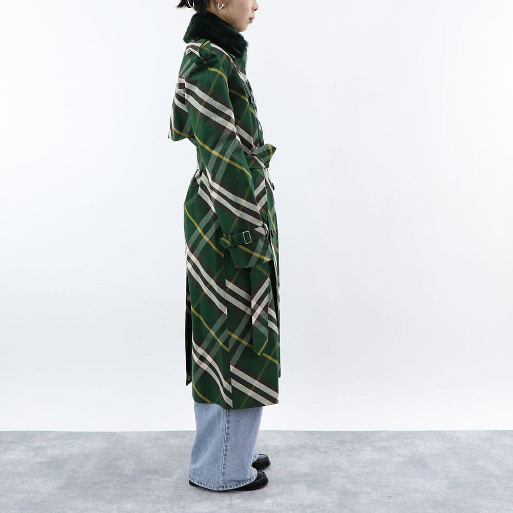 BURBERRY コート グリーン ロングコート チェック柄 8082165