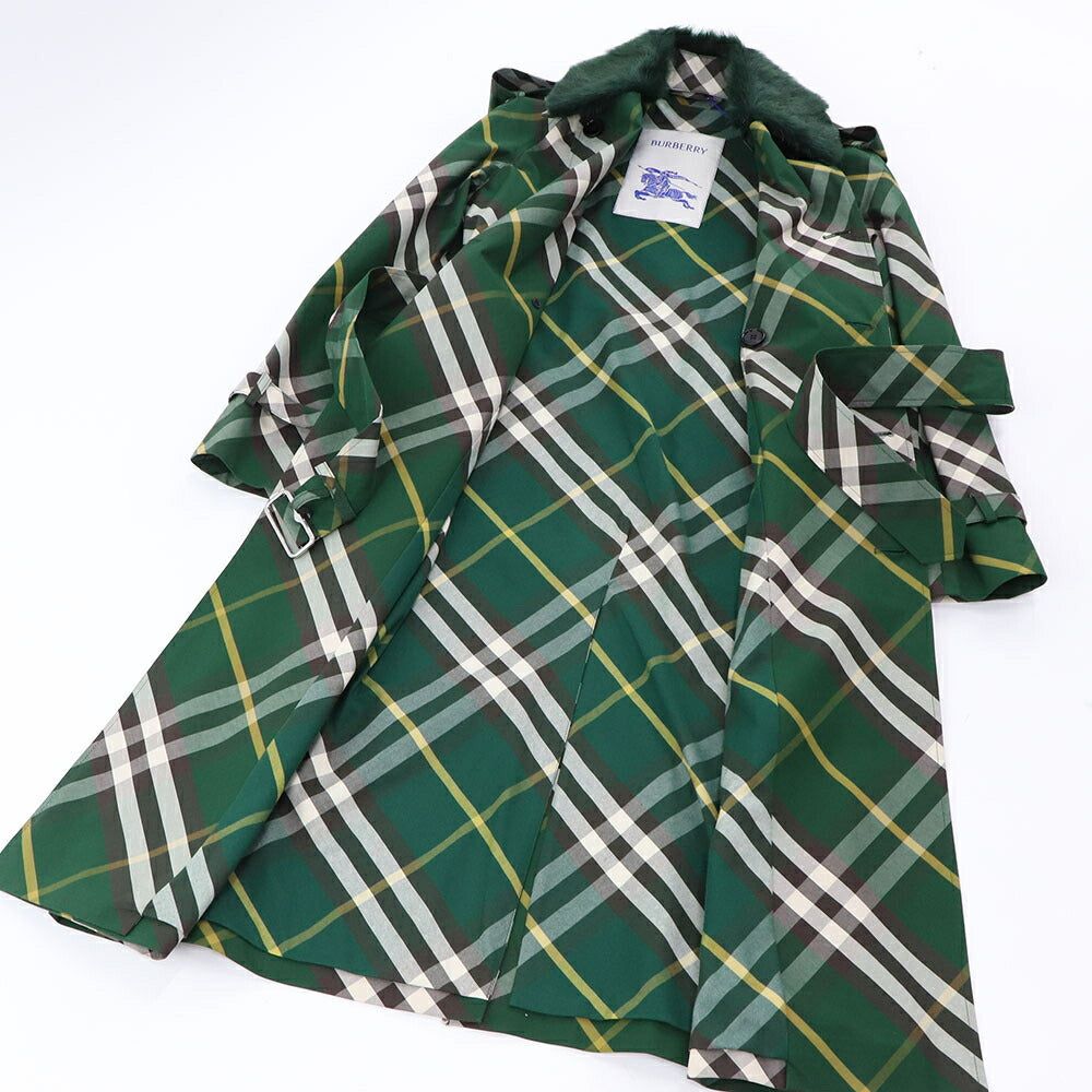 BURBERRY コート グリーン ロングコート チェック柄 8082165