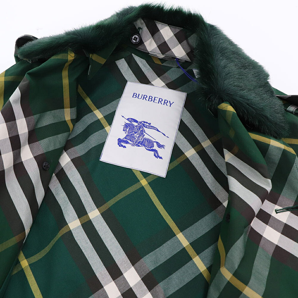 BURBERRY コート グリーン ロングコート チェック柄 8082165
