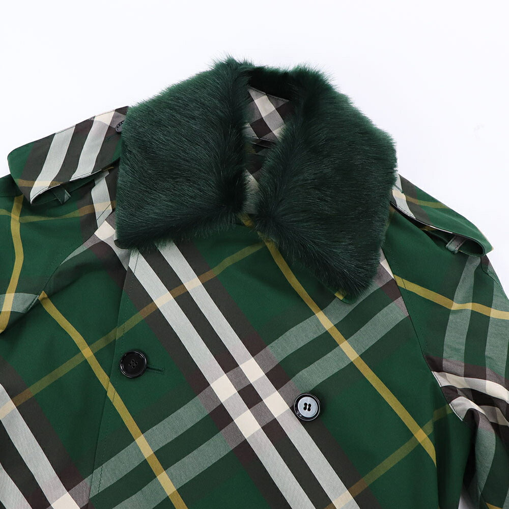 BURBERRY コート グリーン ロングコート チェック柄 8082165