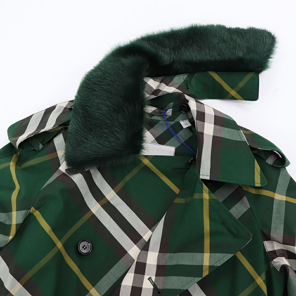 BURBERRY コート グリーン ロングコート チェック柄 8082165
