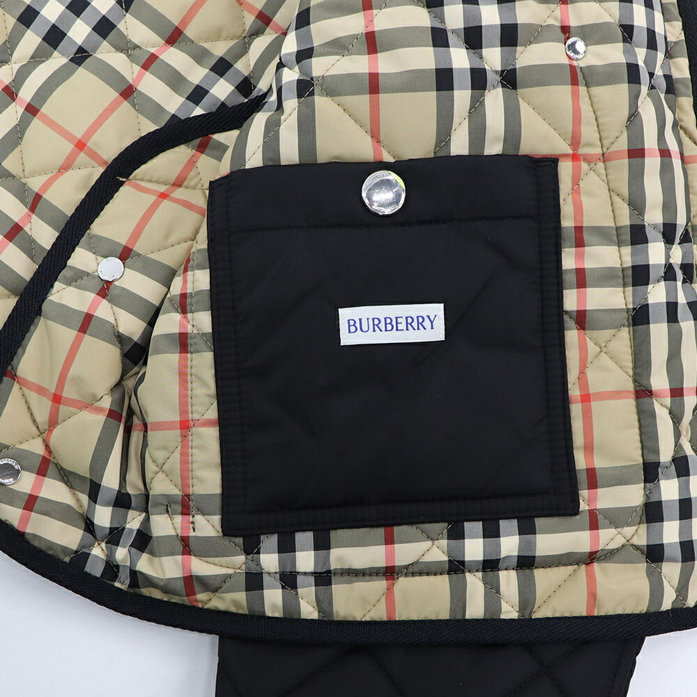 BURBERRY ジャケット ブラック キルティング フード付き ショート丈 8072798