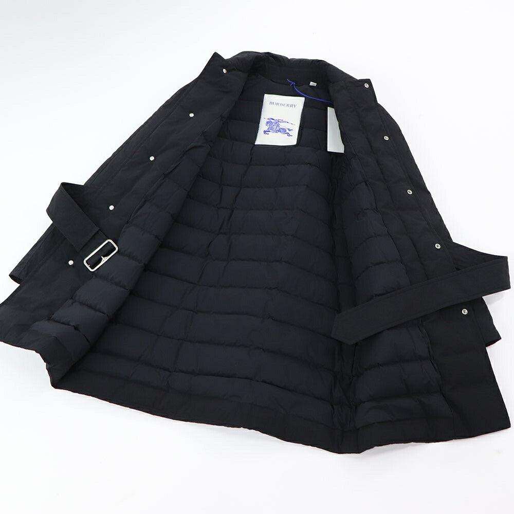 BURBERRY ブラック パディングデザインジャケット ベルト付き 8095486