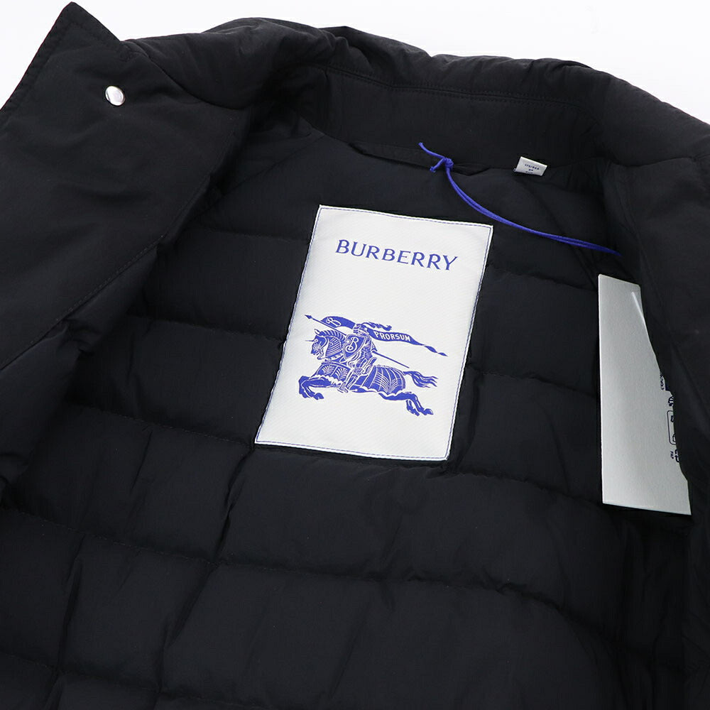 BURBERRY ブラック パディングデザインジャケット ベルト付き 8095486