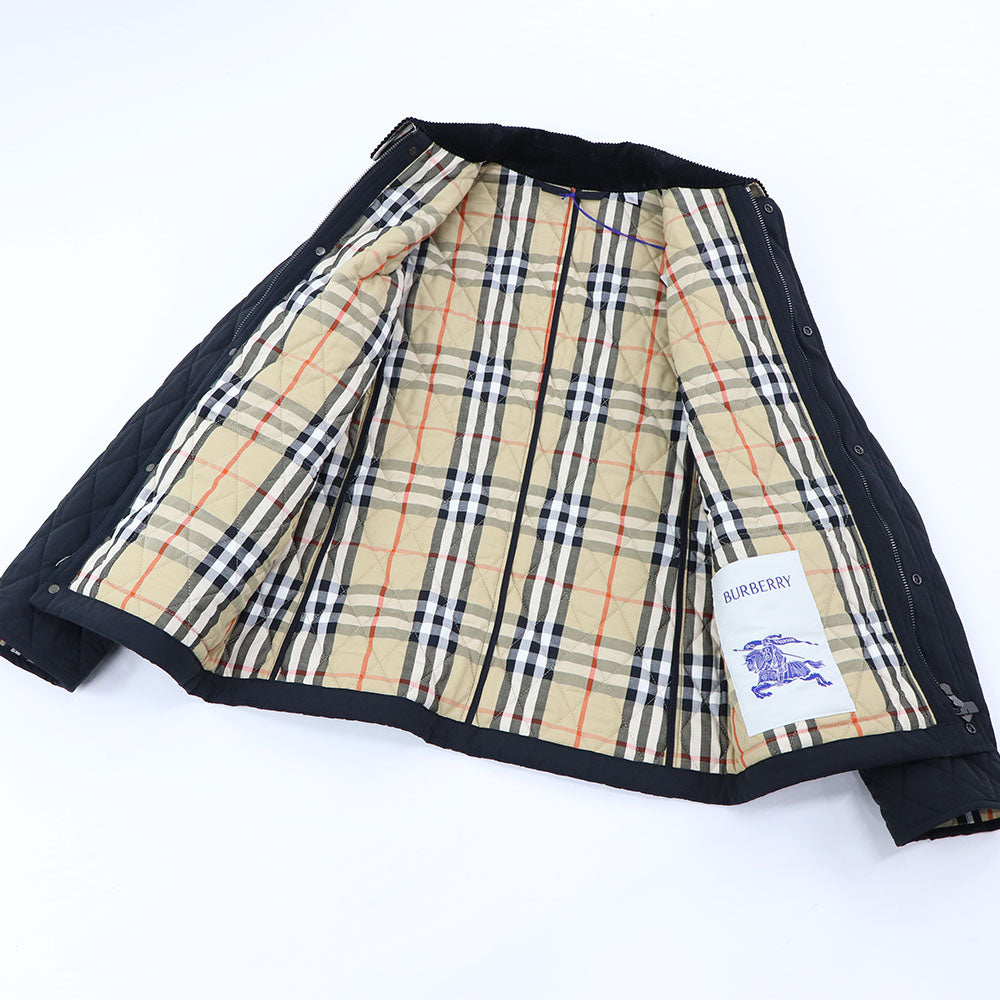 BURBERRY ブラック キルティング コーデュロイ ショートジャケット 8096917