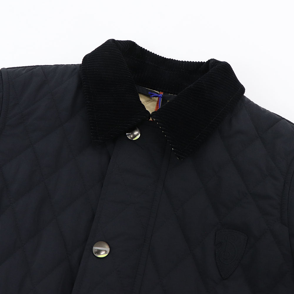 BURBERRY ブラック キルティング コーデュロイ ショートジャケット 8096917