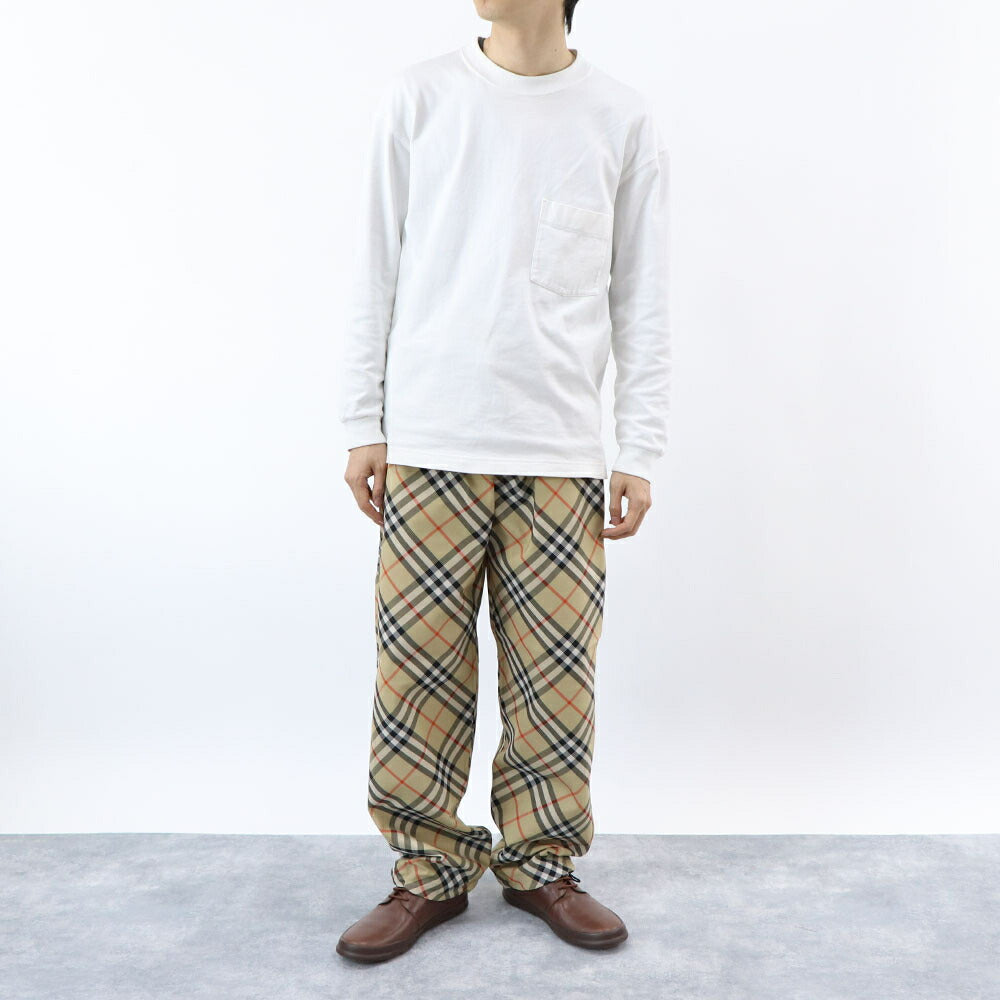 BURBERRY ベージュ チェック柄 ストレートパンツ バーバリーチェック 8087032