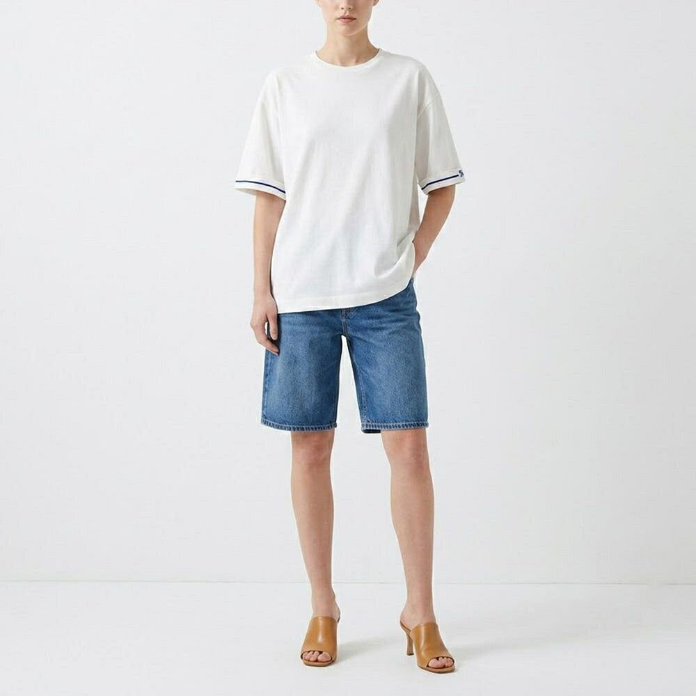 BURBERRY バーバリー メンズ トップス Tシャツ・カットソー ホワイト コットン ロールアップ ライン 半袖 8084783