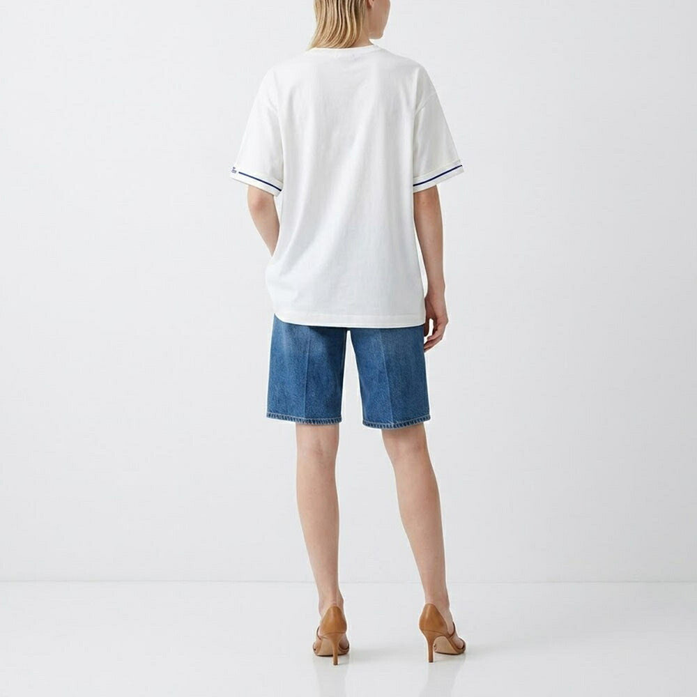 BURBERRY バーバリー メンズ トップス Tシャツ・カットソー ホワイト コットン ロールアップ ライン 半袖 8084783