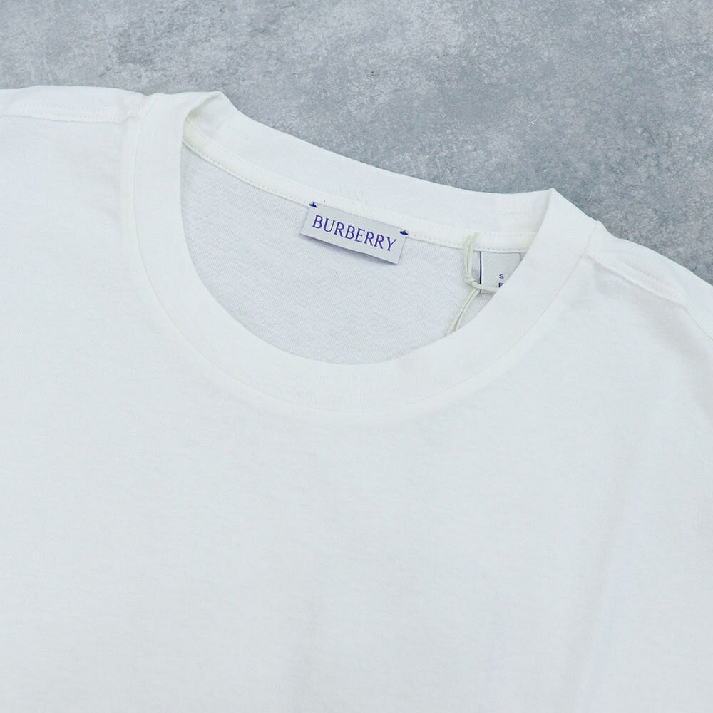 BURBERRY バーバリー メンズ トップス Tシャツ・カットソー ホワイト コットン ロールアップ ライン 半袖 8084783