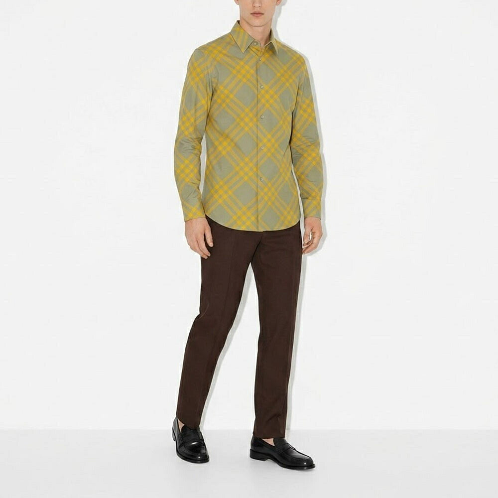 BURBERRY バーバリー メンズ トップス シャツ イエロー系 コットン チェック柄 フランネルシャツ 8079165