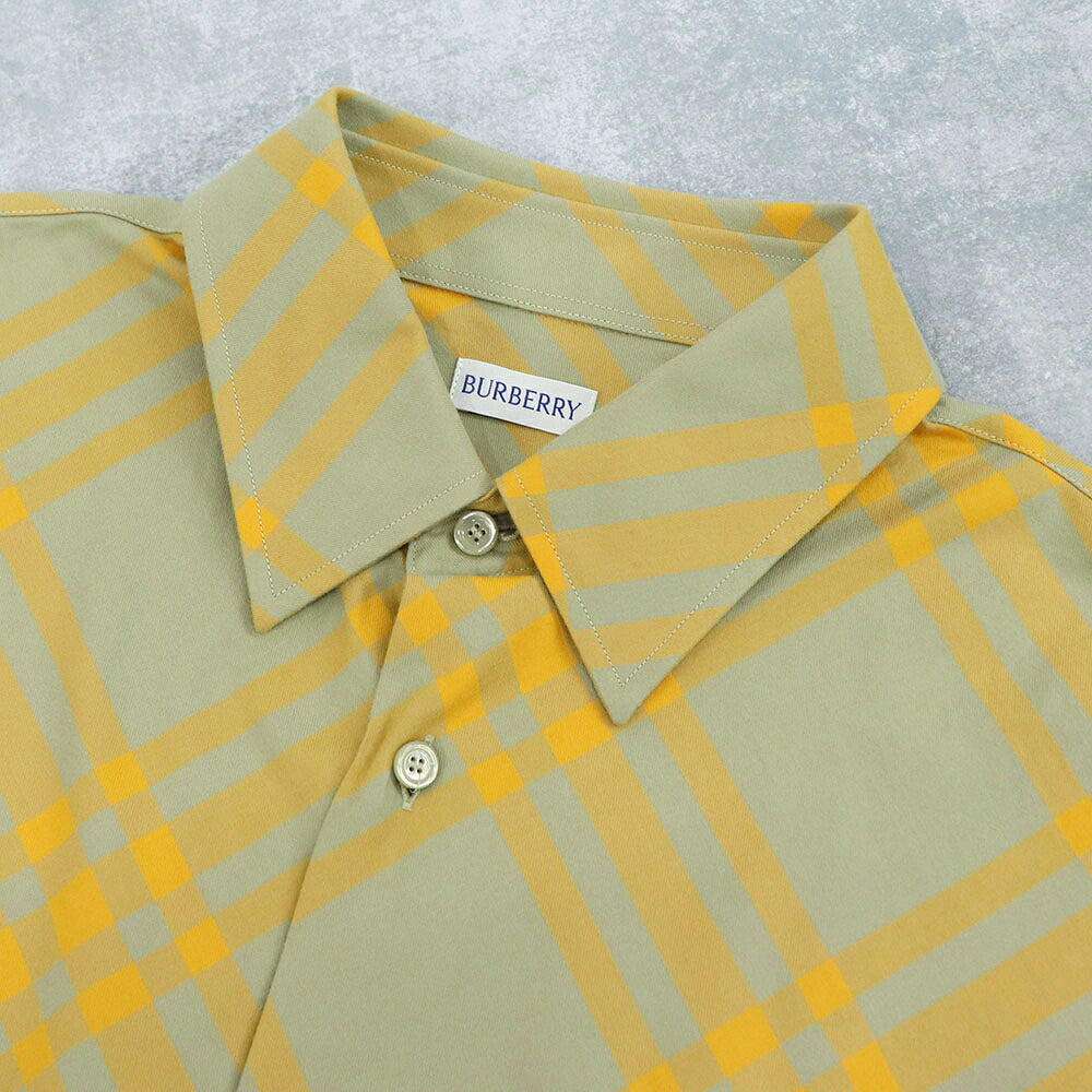 BURBERRY バーバリー メンズ トップス シャツ イエロー系 コットン チェック柄 フランネルシャツ 8079165