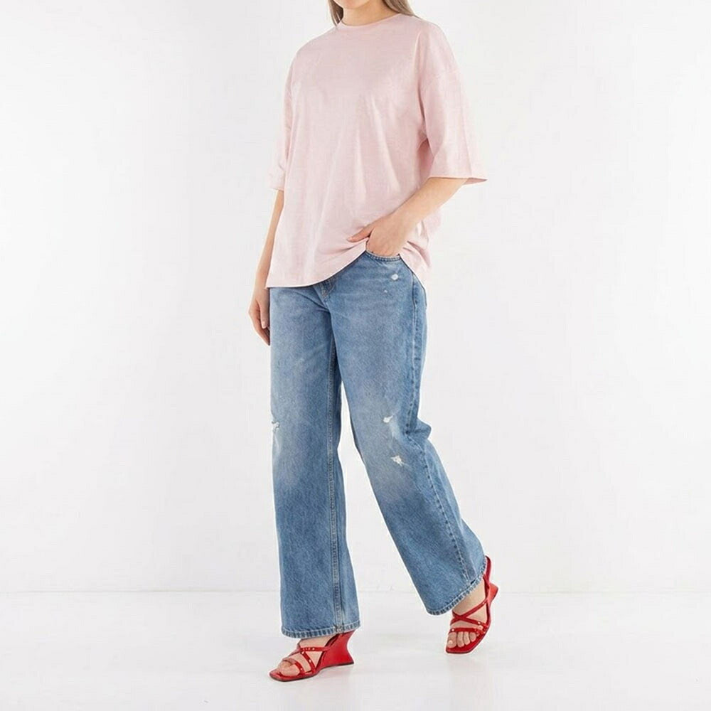 BURBERRY バーバリー レディース トップス Tシャツ・カットソー ピンク コットン ロールアップ 半袖 8083599