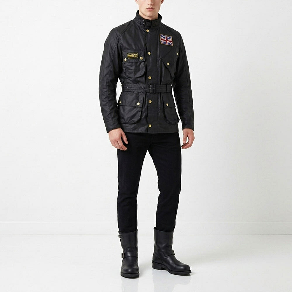 Barbour バブアー メンズ アウター ジャケット・ブルゾン ブラック コットン ミリタリージャケット ユニオンジャック MWX0068