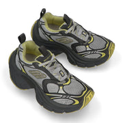 BALENCIAGA スニーカー 10XL グレー×イエロー ロゴ クッション 厚底 ローカット 792779 W2MV2 1097