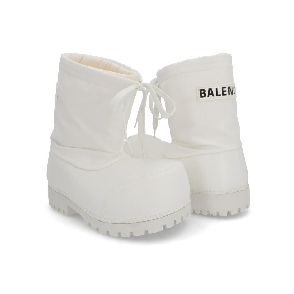 BALENCIAGA ブーツ ALASKA ホワイト ロゴ 厚底 ショートブーツ 780558 W4SA1 9000