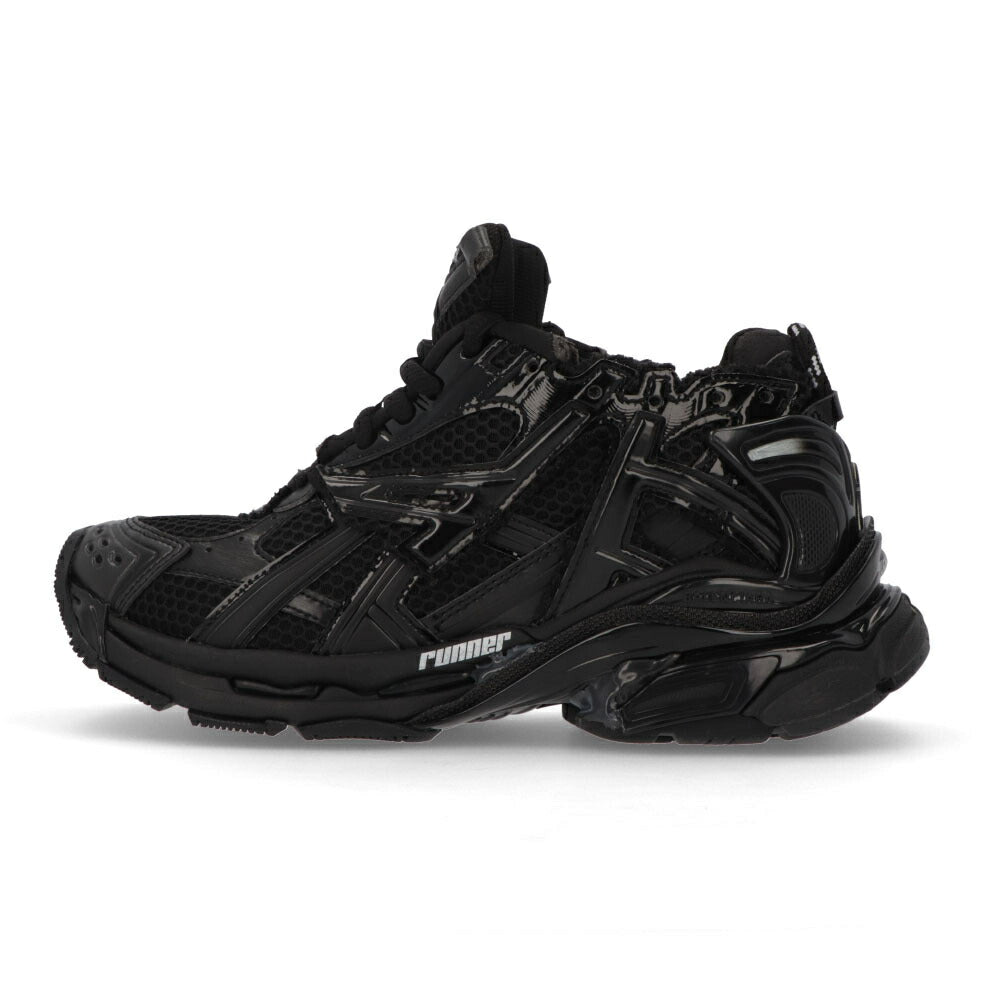 BALENCIAGA バレンシアガ レディース シューズ スニーカー ブラック 1100 ホワイト ポリウレタン ポリエステル ラバー ランナー 厚底 ロゴ 677402 W3RB1