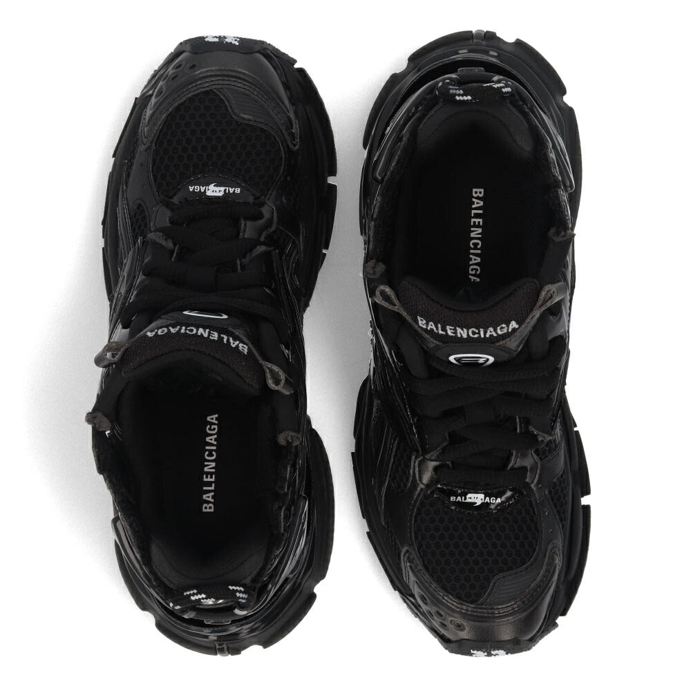 BALENCIAGA バレンシアガ レディース シューズ スニーカー ブラック 1100 ホワイト ポリウレタン ポリエステル ラバー ランナー 厚底 ロゴ 677402 W3RB1