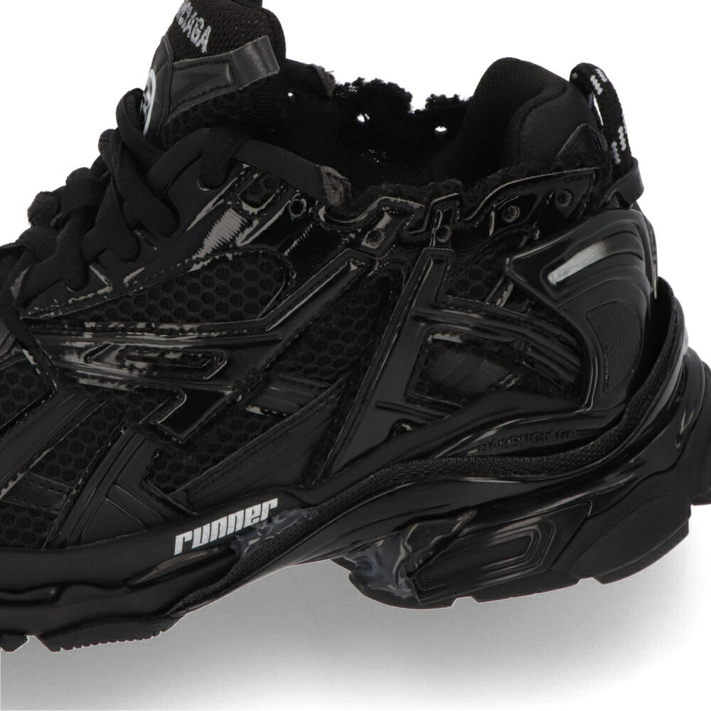 BALENCIAGA バレンシアガ レディース シューズ スニーカー ブラック 1100 ホワイト ポリウレタン ポリエステル ラバー ランナー 厚底 ロゴ 677402 W3RB1