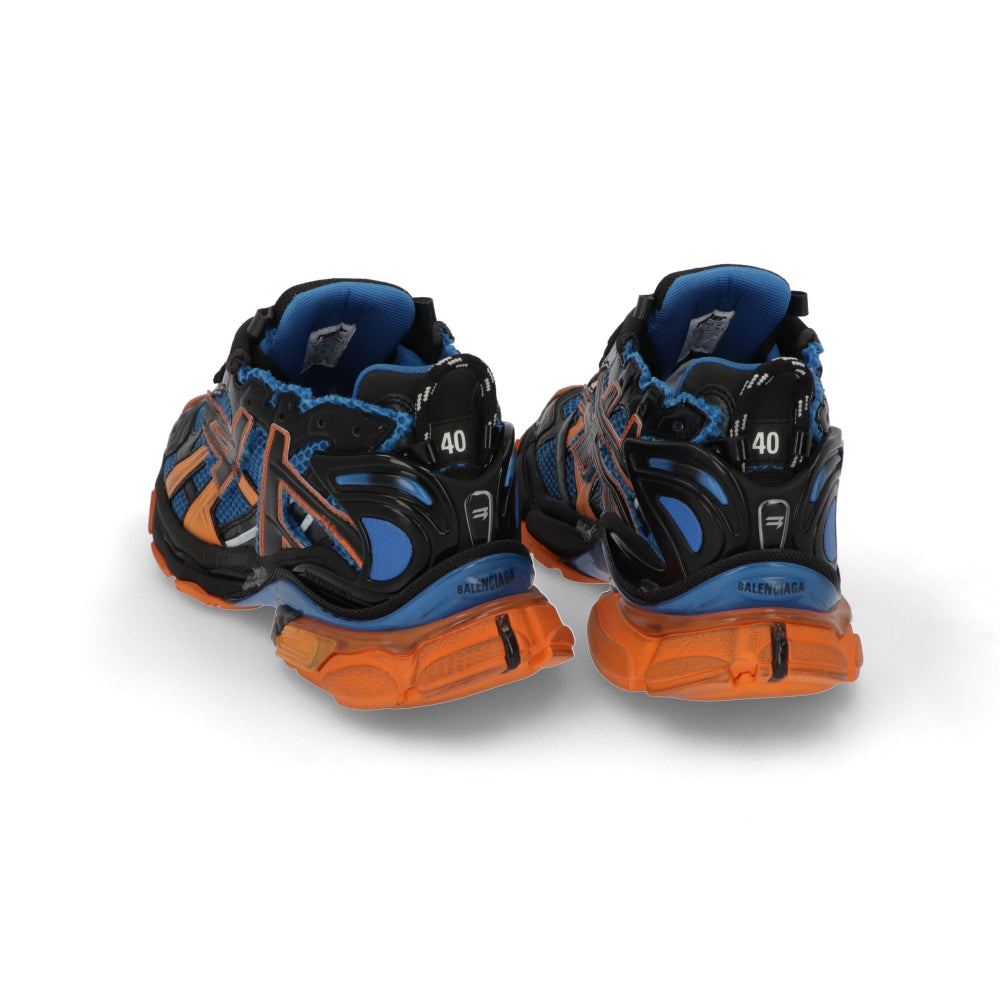 BALENCIAGA バレンシアガ メンズ シューズ スニーカー ブルー×オレンジ メッシュ ナイロン RUNNER ランナー ダッドシューズ ローカット 677403 W3RB3