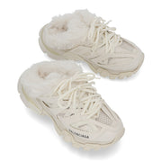 BALENCIAGA バレンシアガ レディース シューズ ライトベージュ ラバー メッシュ TRACK ファー ミュール 688676 W3CQ8
