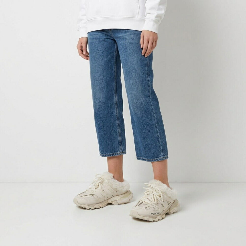 BALENCIAGA バレンシアガ レディース シューズ ライトベージュ ラバー メッシュ TRACK ファー ミュール 688676 W3CQ8