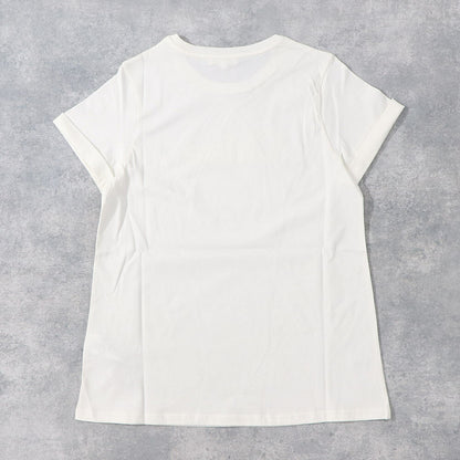 クロエ Chloe トップス Tシャツ・カットソー レディース ホワイト コットン ロゴ 刺繍 クルーネック キッズモデル カットソー 半袖 C20110 117