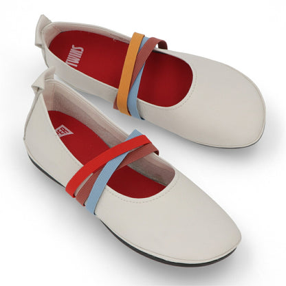 CAMPER パンプス Twins ホワイト ブラック テキスタイルツインズ K201665