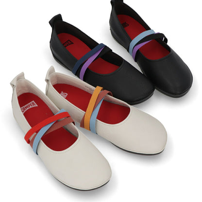 CAMPER パンプス Twins ホワイト ブラック テキスタイルツインズ K201665