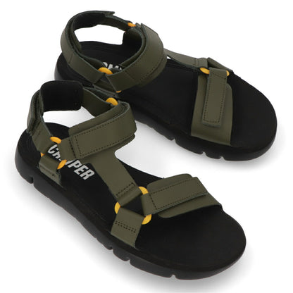 CAMPER サンダル ORUGA ブラウン グリーン レザー オルガ スポーツサンダル K100416