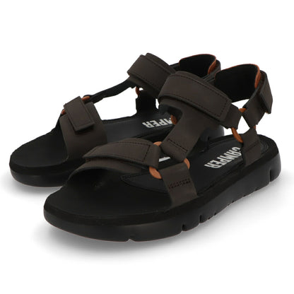 CAMPER サンダル ORUGA ブラウン グリーン レザー オルガ スポーツサンダル K100416