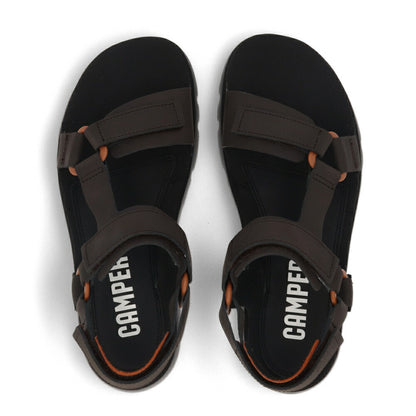 CAMPER サンダル ORUGA ブラウン グリーン レザー オルガ スポーツサンダル K100416