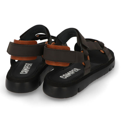 CAMPER サンダル ORUGA ブラウン グリーン レザー オルガ スポーツサンダル K100416