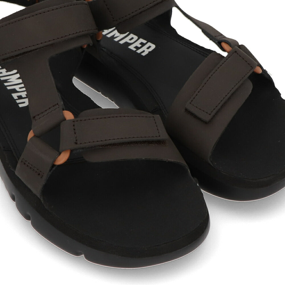 CAMPER サンダル ORUGA ブラウン グリーン レザー オルガ スポーツサンダル K100416