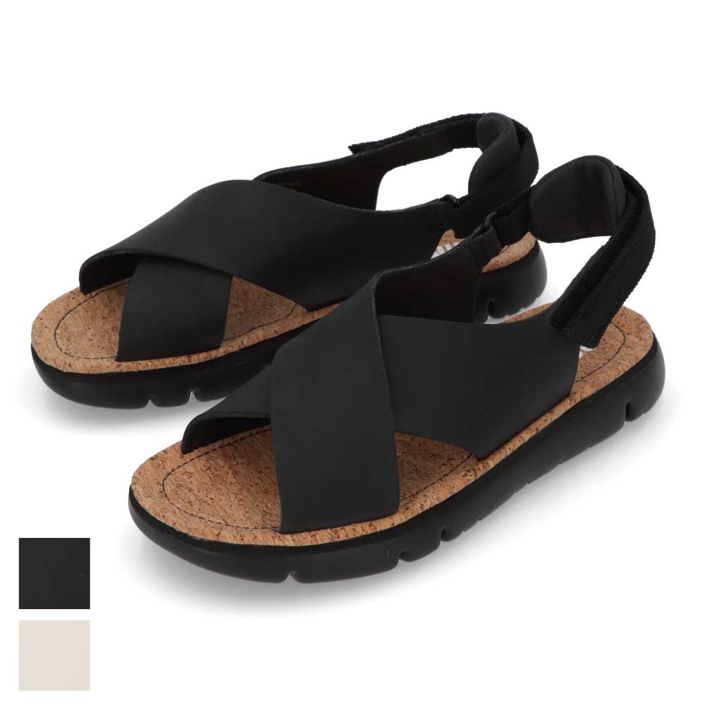 CAMPER サンダル ORUGA ブラック ホワイト オルガサンダル クロスベルトデザイン K200157