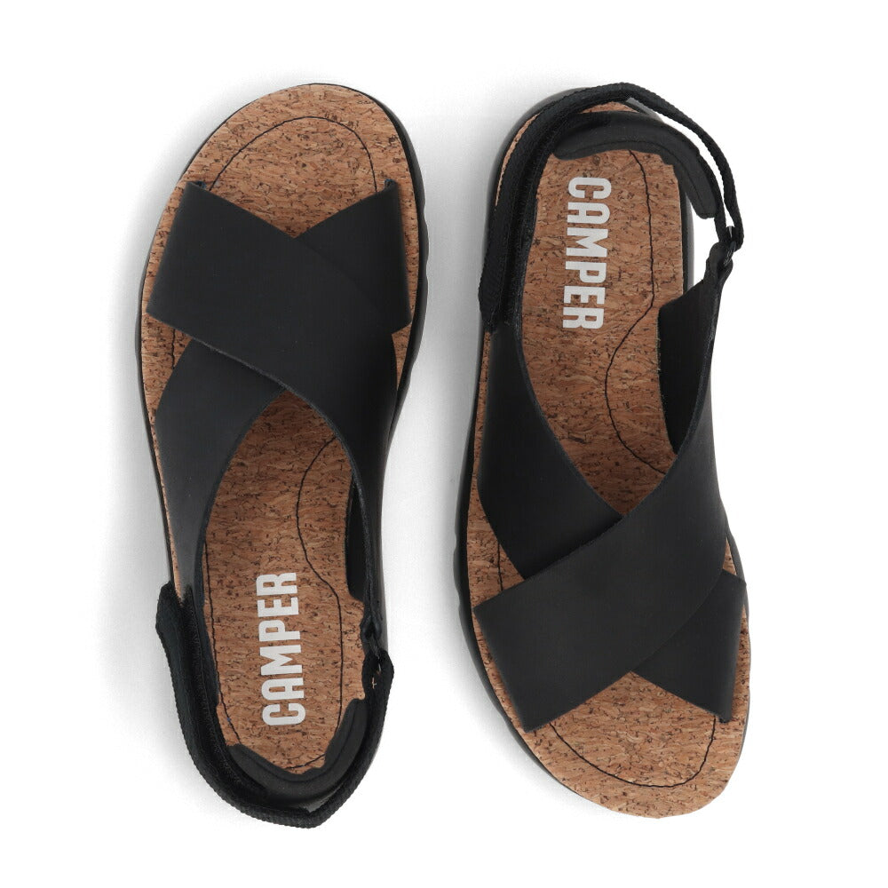 CAMPER サンダル ORUGA ブラック ホワイト オルガサンダル クロスベルトデザイン K200157