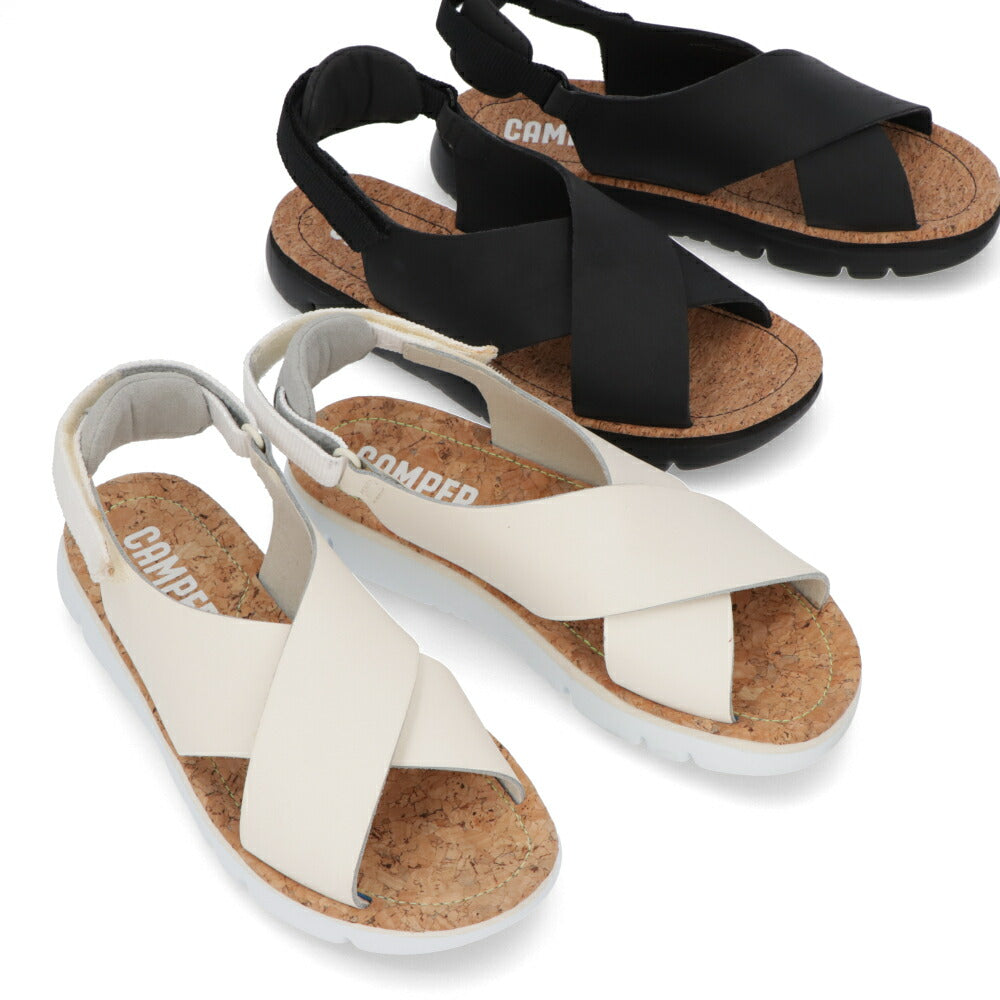 CAMPER サンダル ORUGA ブラック ホワイト オルガサンダル クロスベルトデザイン K200157