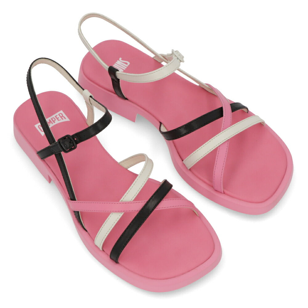 CAMPER サンダル Twins ピンク ツインズ チャンキーヒール K201487