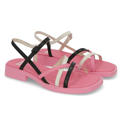 CAMPER サンダル Twins ピンク ツインズ チャンキーヒール K201487