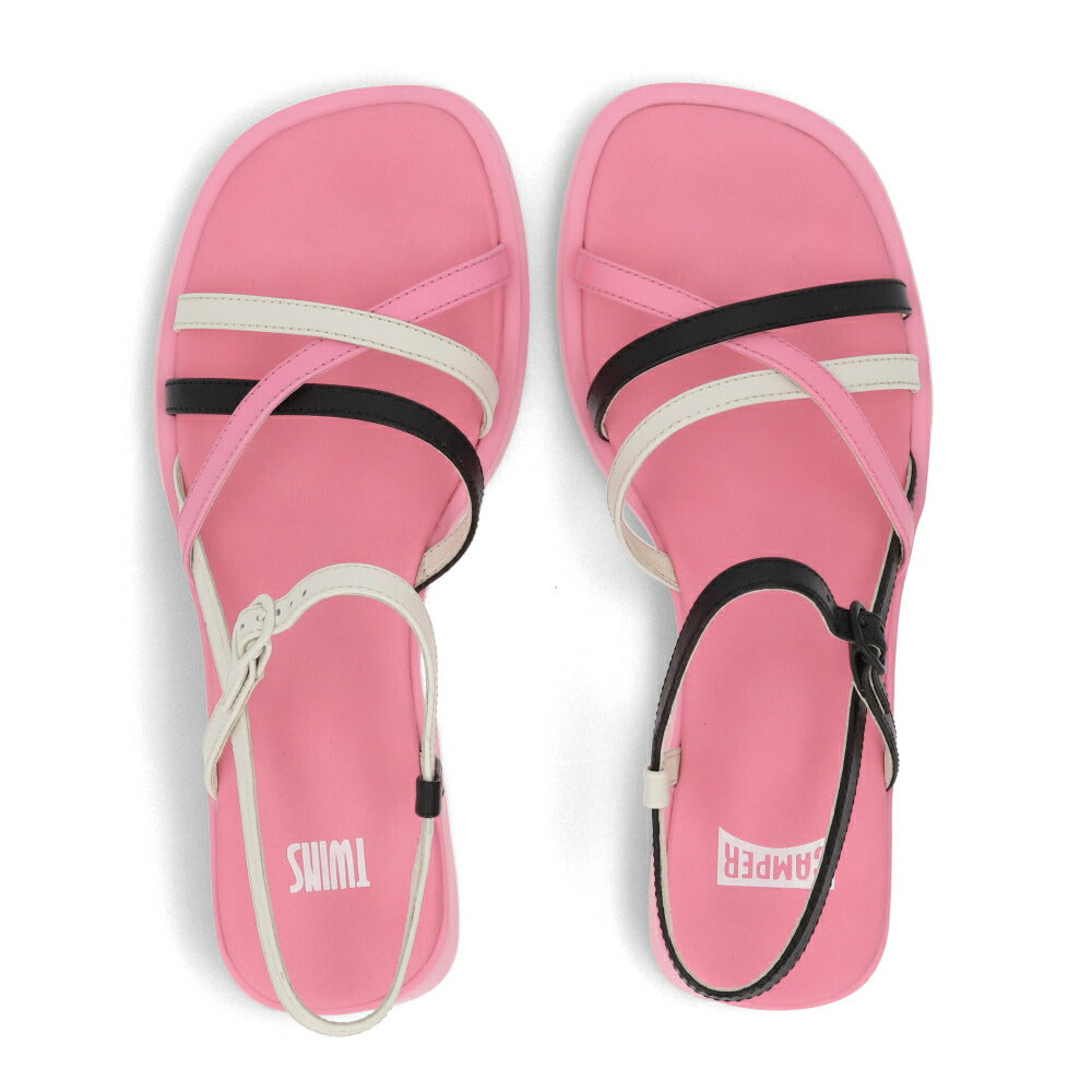 CAMPER サンダル Twins ピンク ツインズ チャンキーヒール K201487