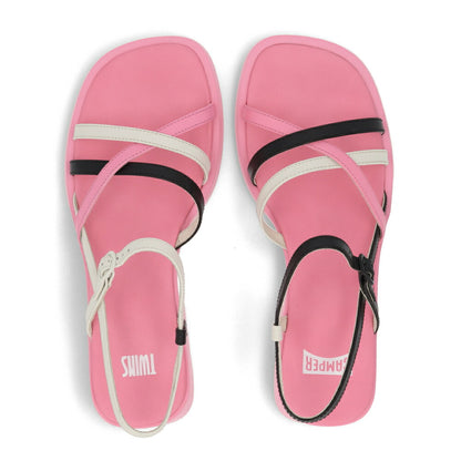 CAMPER サンダル Twins ピンク ツインズ チャンキーヒール K201487