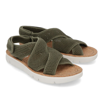 CAMPER サンダル Oruga グリーン テキスタイル オルガ クロスストラップ メッシュサンダル K201562