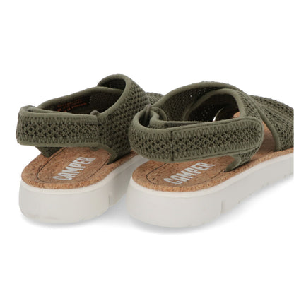 CAMPER サンダル Oruga グリーン テキスタイル オルガ クロスストラップ メッシュサンダル K201562