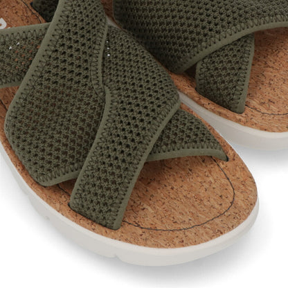 CAMPER サンダル Oruga グリーン テキスタイル オルガ クロスストラップ メッシュサンダル K201562