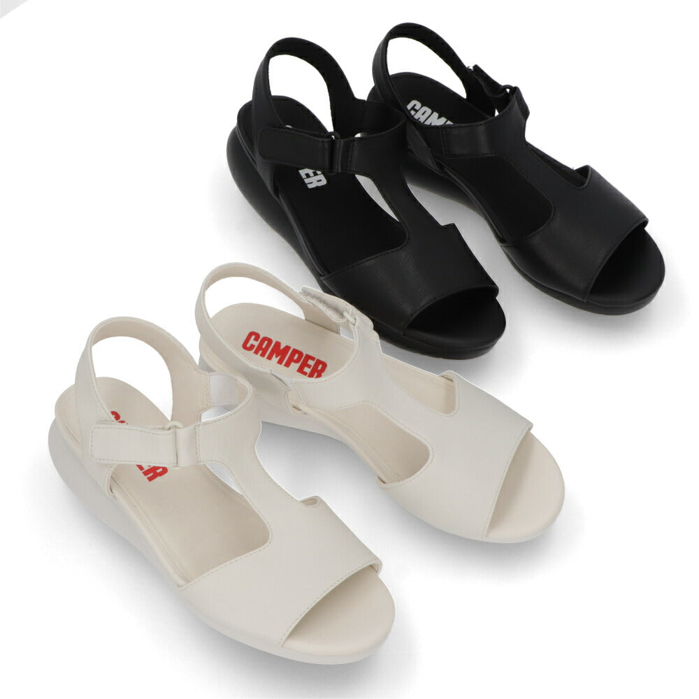 CAMPER サンダル ブラック アイボリー サンダル 厚底 ウェッジサンダル K200612