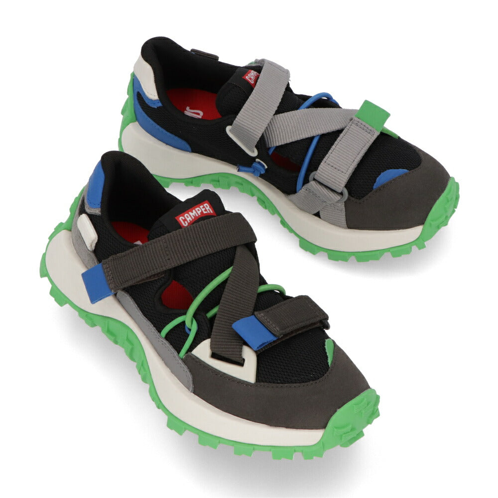 CAMPER スニーカー Twins ブラック×グリーン ツインズ アシンメトリー スポーティー K201538