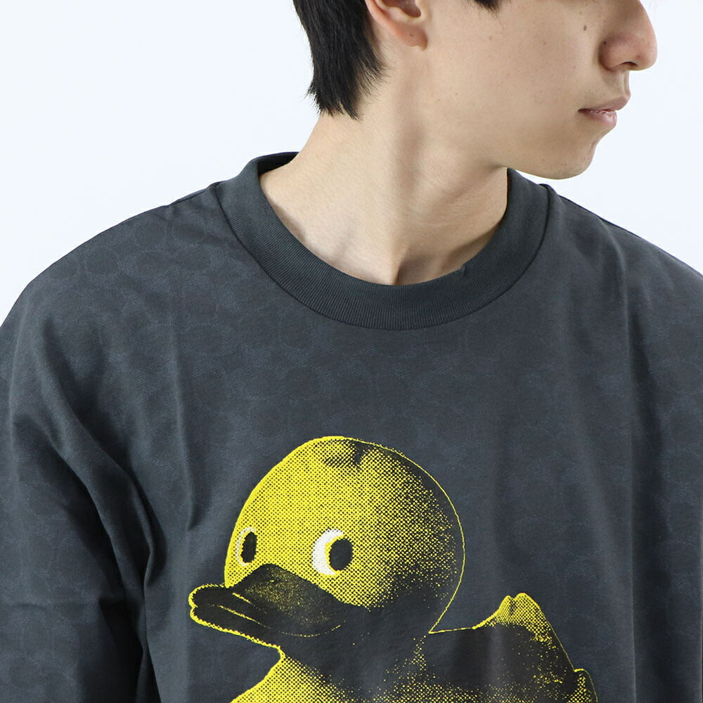 COACH Tシャツ チャコールグレー ダック フロントプリント 半袖 CY393