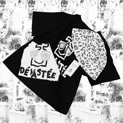 DEVASTEE バケットハット ロゴ 総柄 グラフィック