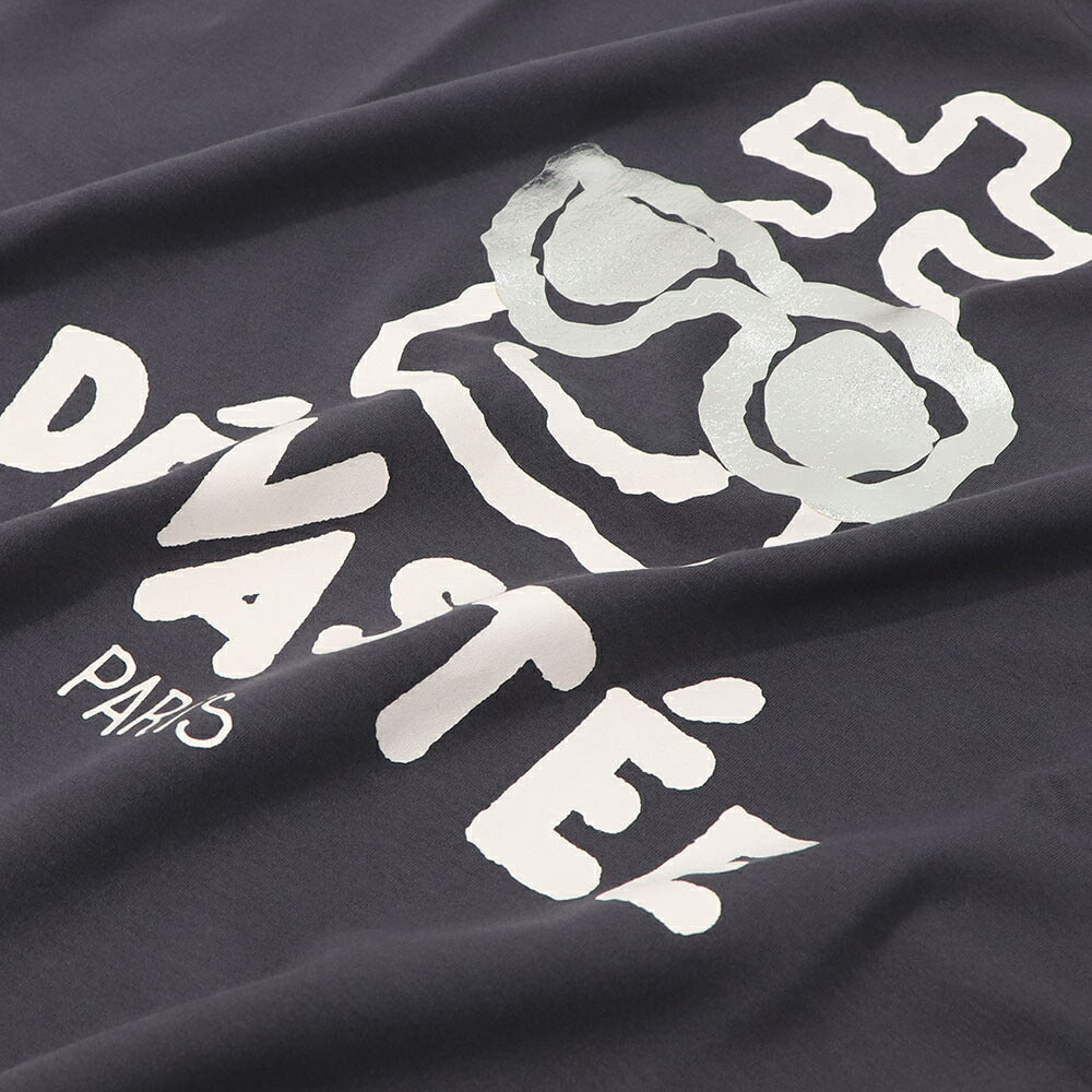 DEVASTEE Tシャツ プリント ロゴ ヘムトップス アシメ