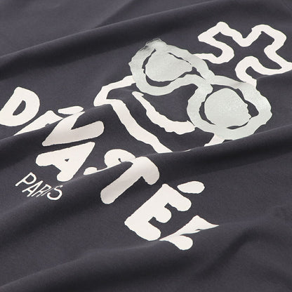 デヴァステ DEVASTEE トップス Tシャツ・カットソー レディース ブラック グレー ホワイト コットン ポリエステル スパン プリント キャラクター ロゴ ヘムトップス アシメトップス 半袖 R3FWTP013